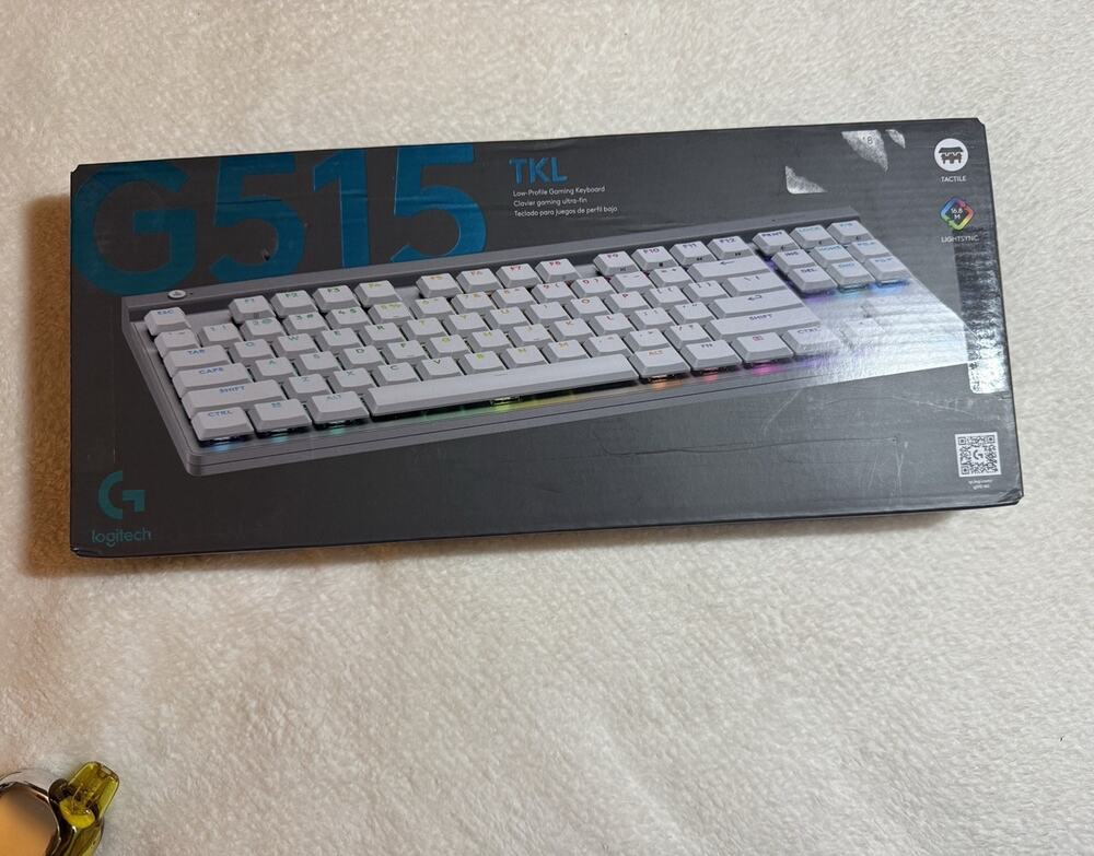 Logitech G515 TKL Mechanical Wired USB-C RGB Illuminated Keyboard White/Gray